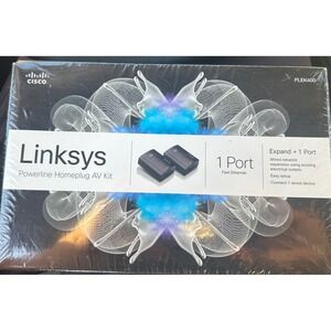 Linksys Powerline Homeplug AV 1 Port Fast Ethernet Kit PLEK400 New Sealed